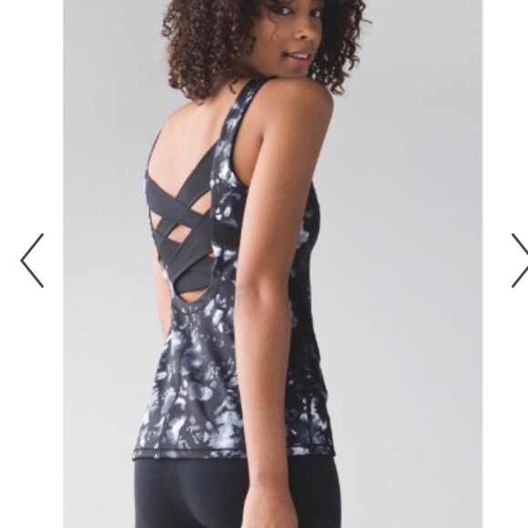 Lululemon Rise and Flow Tank Top Dusk Dye White Black / Black Criss Cross Back 4 - Picture 7 of 13
